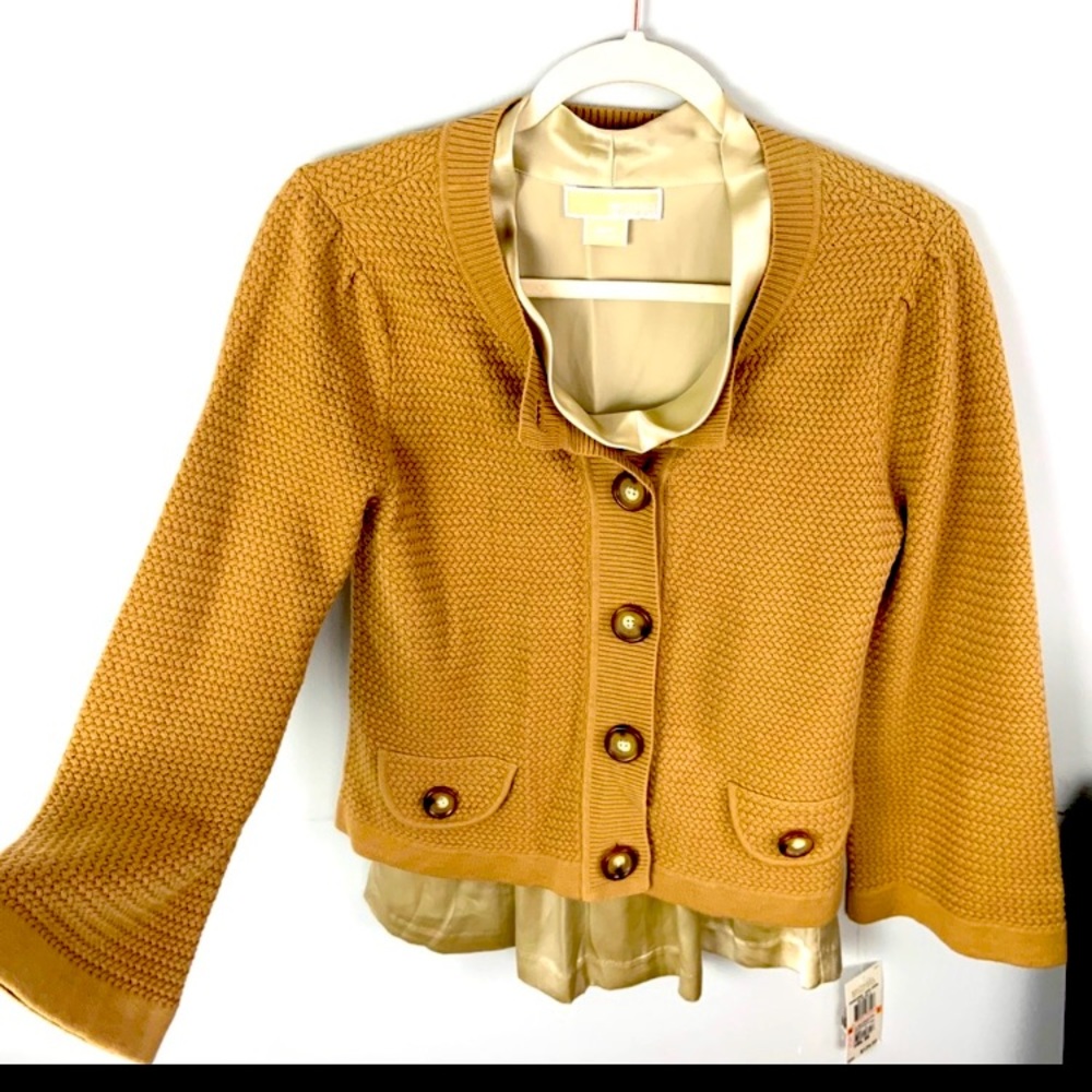 MICHAEL Michael Kors Cardigan and silk top size small petite. New with tags.